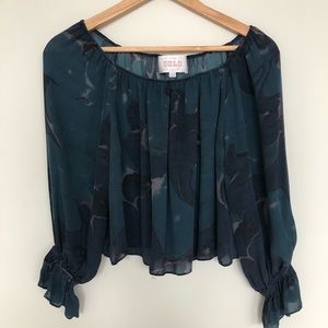 SCF Off-Shoulder Flowy Flower Print Top